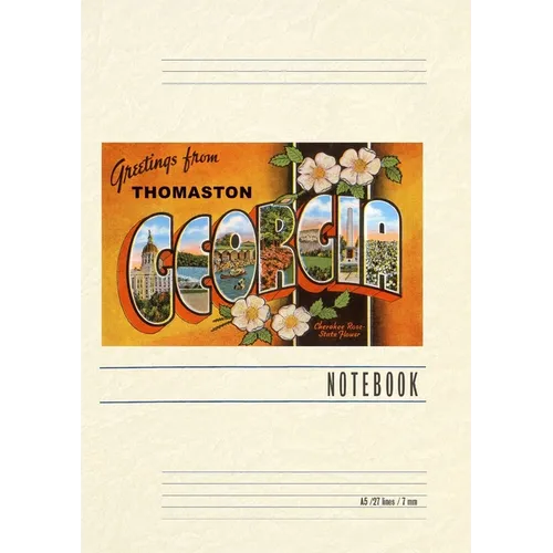 Vintage Lined Notebook Greetings from Thomaston