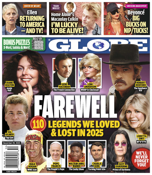 Globe - 12.29.25: Remembering Stars Lost In 2025, Diane Keaton, Ozzy Osbourne, Hulk Hogan, Charlie Kirk, Gene Hackman, Ellen Returns, Macaulay Culkin’s Resilience, Beyoncé’s Transformation & More!