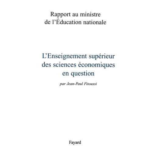 L'Enseignement supérieur de l'économie en question
