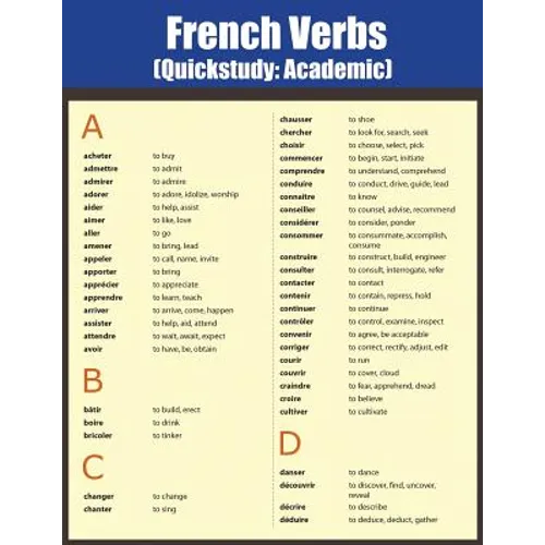 French Verbs: Quick Study Academic