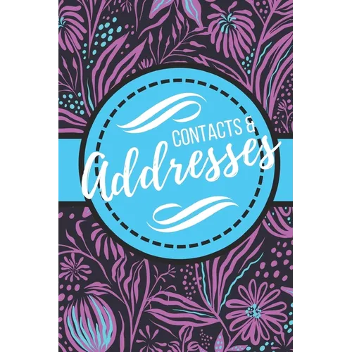 Contacts & Addresses: Blue and Purple Modern Flower Design