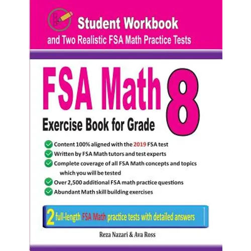 FSA Math Exercise Book for Grade 8: Student Workbook and Two Realistic FSA Math Tests