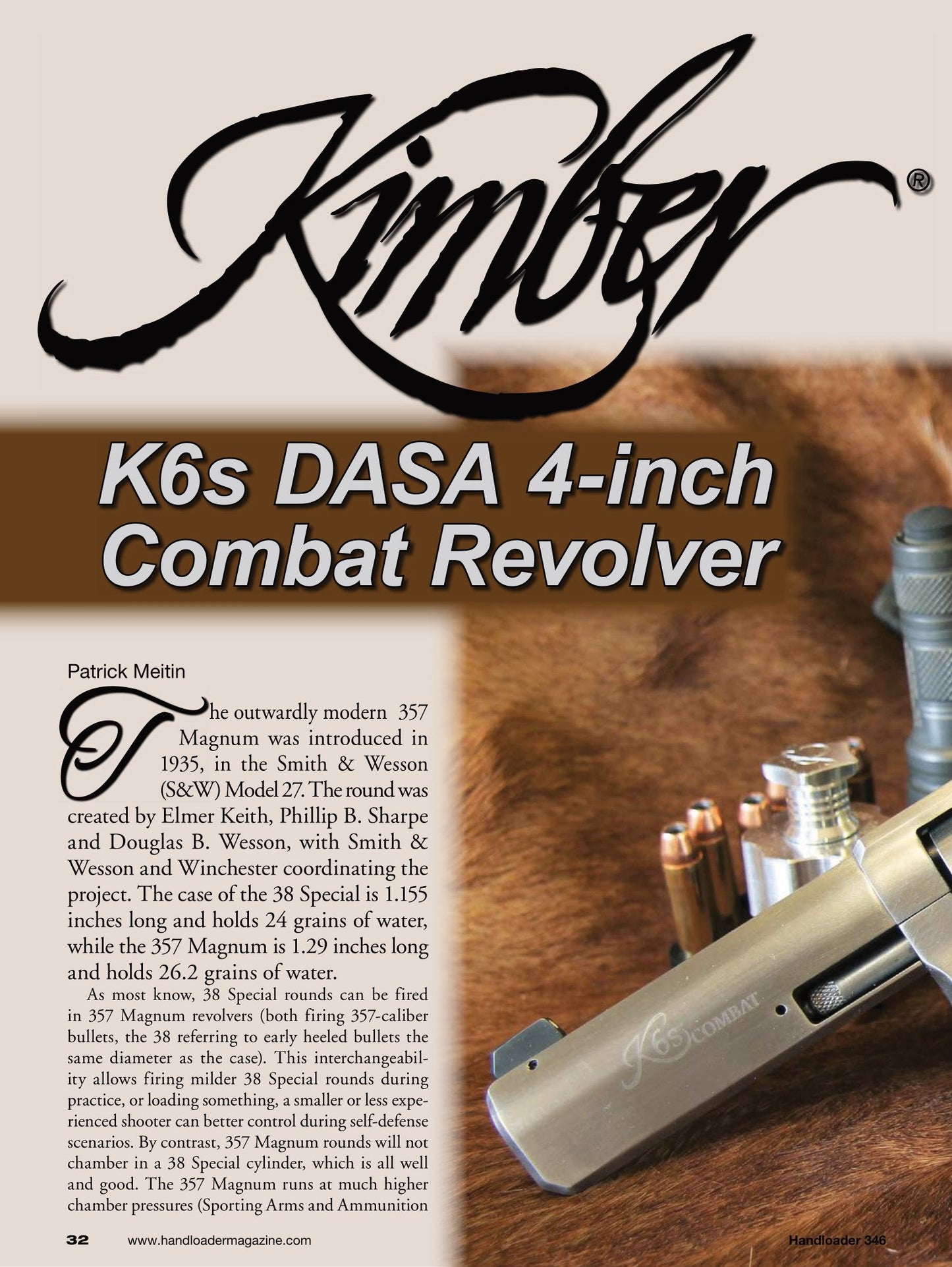 Handloader October 2023 - The Ammunition Reloading Journal: Varmint Hunter's Favorite 22-250 Remington, 30-30 Winchester, 7.6mm Parabellum/30 Luger & Kimber K6s DASA Combat Revolver