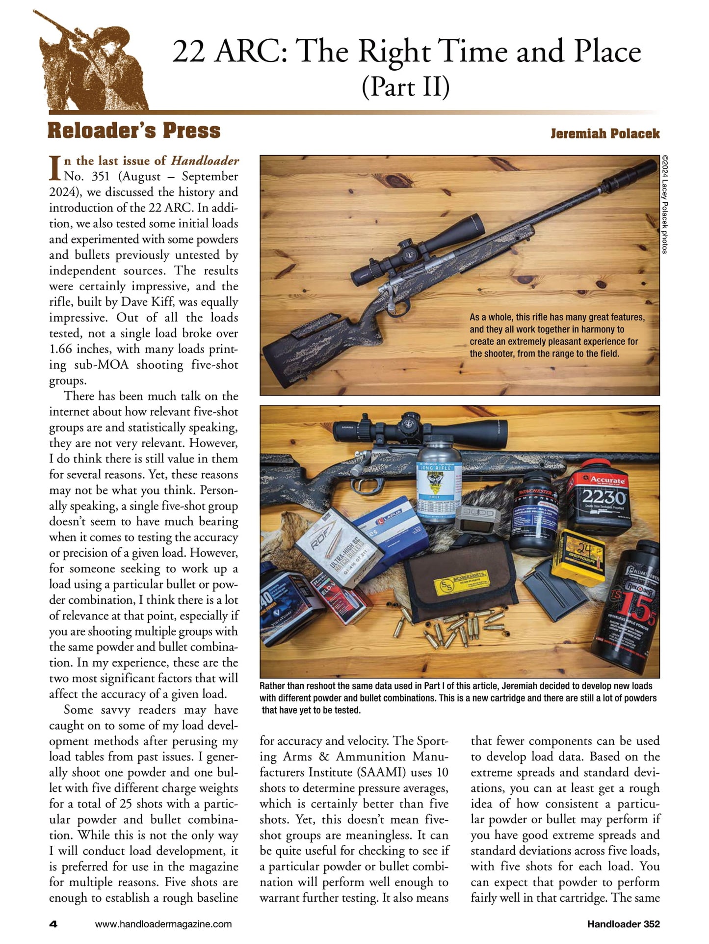 Handloader The Ammunition Reloading Journal - October 2024: 16-Gauge Upland Handloaders, 6mm Dasher, 22 ARC, 8mm Mauser, Bullet Expansion Problems In 38 Special Short-Barrel Revolvers & More!