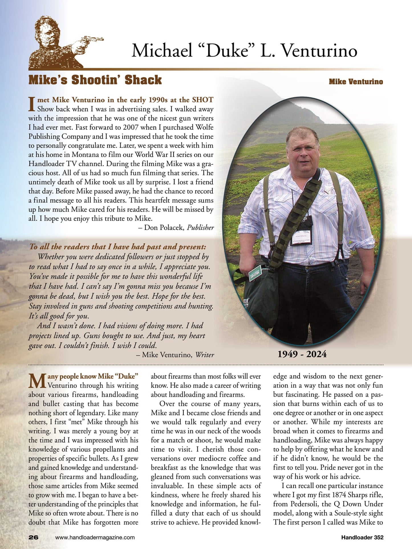 Handloader The Ammunition Reloading Journal - October 2024: 16-Gauge Upland Handloaders, 6mm Dasher, 22 ARC, 8mm Mauser, Bullet Expansion Problems In 38 Special Short-Barrel Revolvers & More!