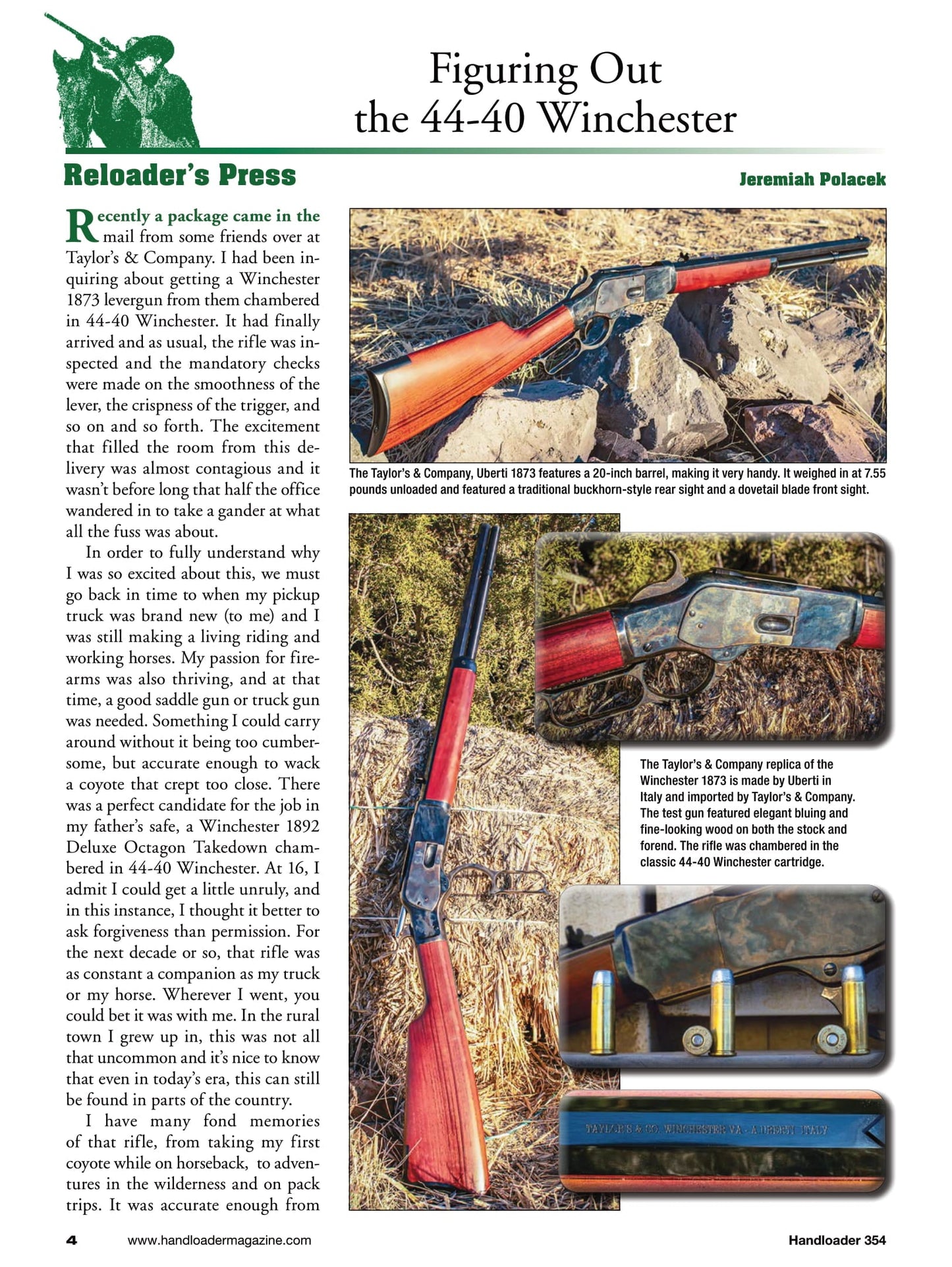 Handloader The Ammunition Reloading Journal - February 2025: 300 Ruger Compact Magnum Performance, 8.6 Blackout Exclusives, 28 Gauge Loading, John Taggin's Perfect Pistol, 44-40 Winchester & More!