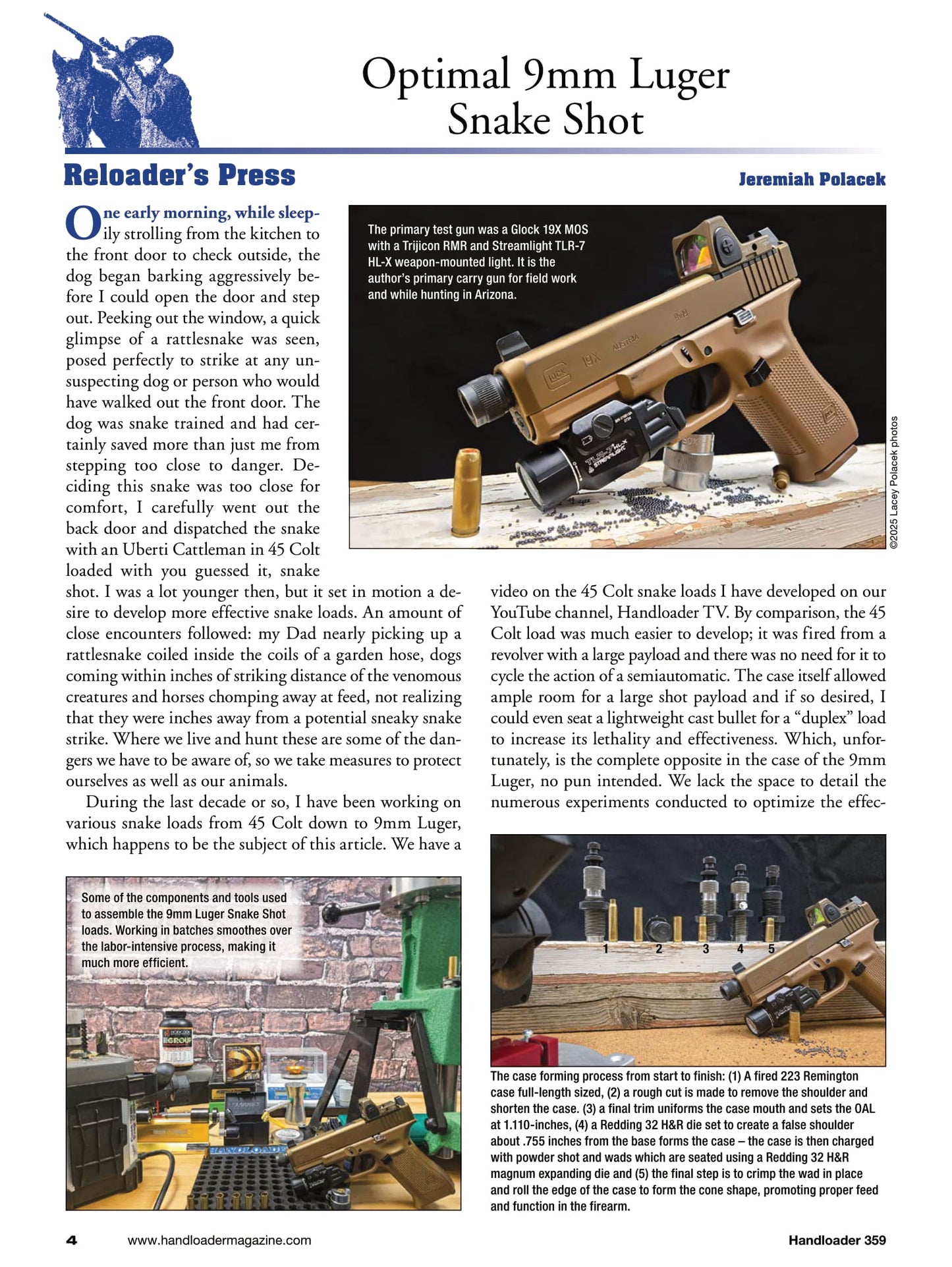 Handloader The Ammunition Reloading Journal - December 2025: John Wootter’s 25-222 Copperhead, 9mm Snake Shot, 32 Winchester Special, The Legacy Of The 300 H&H Magnum, Evolution Of Propellants & More!