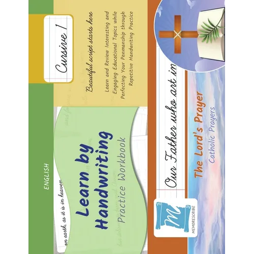 Handwriting Practice Workbook - The Lord's Prayer - Christian Prayers - Cursive, Level 1: Learn by Handwriting. Adults and Children - PNCC1LE