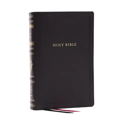 RSV Personal Size Bible with Cross References, Black Genuine Leather, (Sovereign Collection)