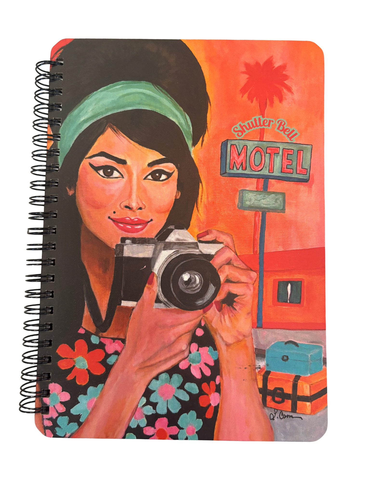 Shutter Bell Lined Hardcover Retro Journal for Women - Photography Inspired Notebook