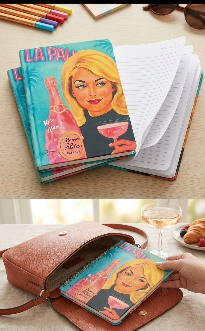 Rosé Aldae Lined Hardcover Journal for Women – Retro Style Chic Notebook