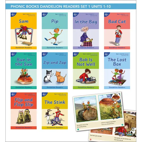 Phonic Books Dandelion Readers Set 1 Units 1-10 Sam (Alphabet Code Blending 4 and 5 Sound Words): Decodable Books for Beginner Readers Alphabet Code B