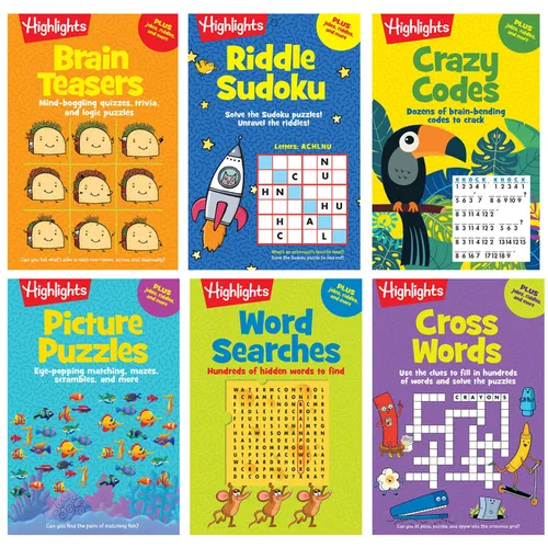 Puzzle Pads Bundle: Puzzle Variety Bundle: 6-Book Puzzle Set with Word Searches, Crosswords, Brain Teasers, Sudoku and Logic Games, Puzzle Gift for Su