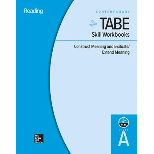 Tabe Skill Workbooks Level A: Construct Meaning and Evaluate/Extend Meaning - 10 Pack