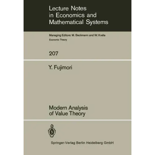 Modern Analysis of Value Theory