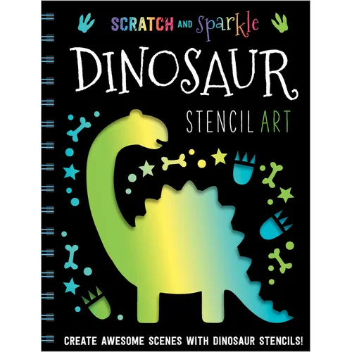 Scratch and Sparkle Dinosaur Stencil Art