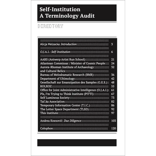 Self-Institution: Terminology Audit