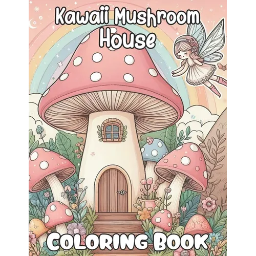 Kawaii Mushroom House Coloring book: Cute and Magical Mushroom houses Coloring Pages for all ages, Women, Teens, and Kids, Your Path to Stress Relief