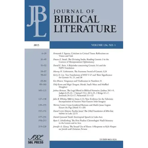 Journal of Biblical Literature 134.1 (2015)