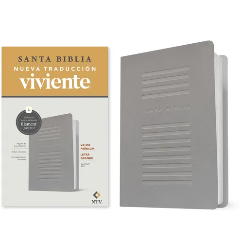 Biblia Valor Prémium Ntv, Letra Grande Con Filament (Sentipiel, Gris)