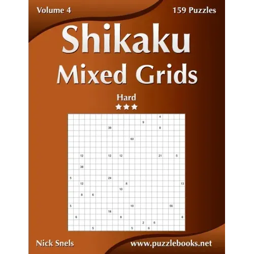 Shikaku Mixed Grids - Hard - Volume 4 - 159 Logic Puzzles