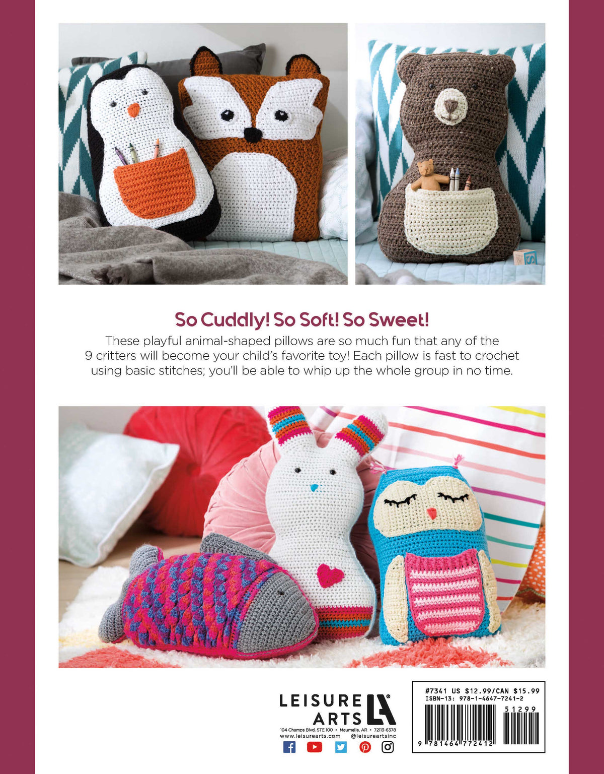Fun Animal Pillows—9 Huggable Friends to Stitch for Little Ones Book