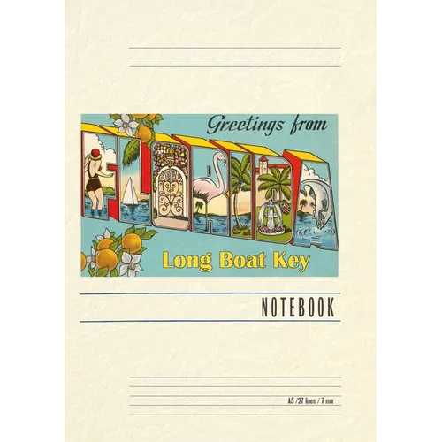 Vintage Lined Notebook Greetings from Longboat Key