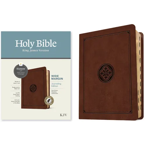 KJV Wide Margin Bible, Filament Enabled (Leatherlike, Dark Brown Medallion, Indexed, Red Letter)