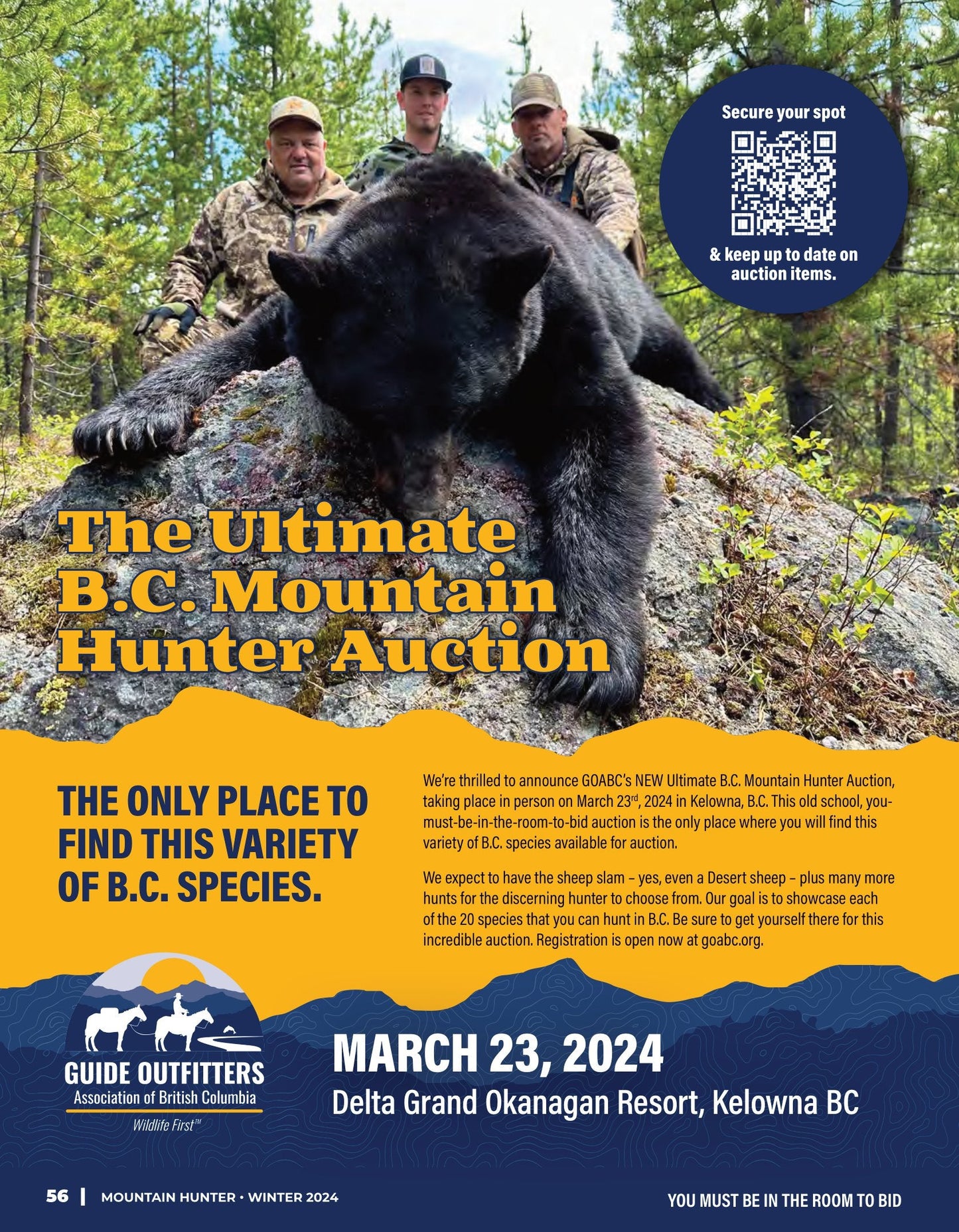 Mountain Hunter - Winter 2024: Learn Stories From Experienced Hunters, Live Auction Hunt Preview, GOABC Guide Outfitter Directory & More!