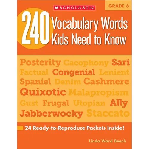 240 Vocabulary Words Kids Need to Know: Grade 6