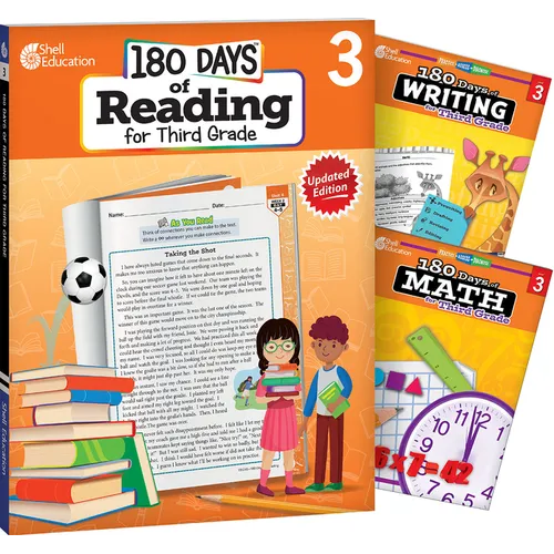 180 Days(tm) Reading, Writing and Math for Grade 3: 3-Book Set: Practice, Assess, Diagnose