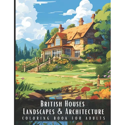 British Houses Landscapes & Architecture Coloring Book for Adults: Beautiful Nature Landscapes Sceneries and Foreign Buildings Coloring Book for Adult