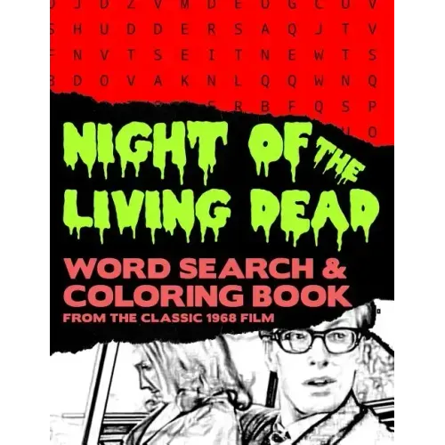 Night of the Living Dead: Zombie Horror Movie Word Search Finder Puzzle And Grayscale Coloring Pages Activity Book Large Print Size Black White