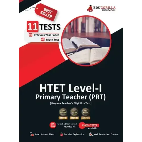 HTET Level-I Exam 2023 (English Edition) - Haryana Primary Teacher (PRT) - 8 Mock Tests and 3 Previous Year Papers (1600 Solved Questions) with Free A