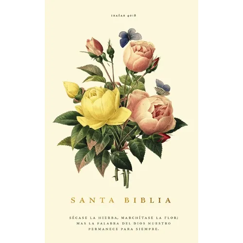 Rvr60, Santa Biblia, Premio Y Regalo, Letra Grande, Tapa Dura, Floral, Palabras de Jesús En Rojo, Comfort Print