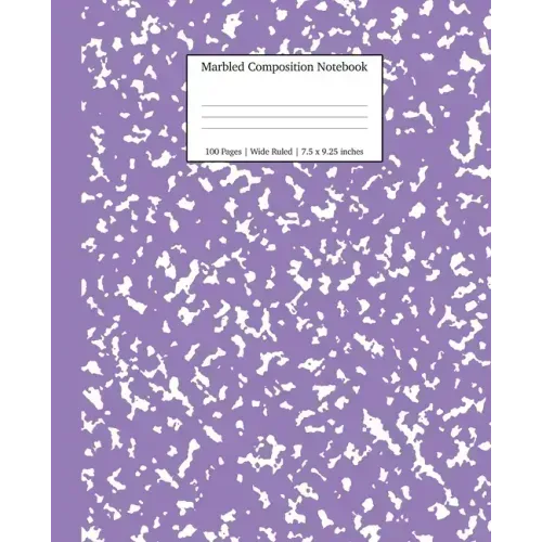 Marbled Composition Notebook: Lavender Marble Wide Ruled Paper Subject Book