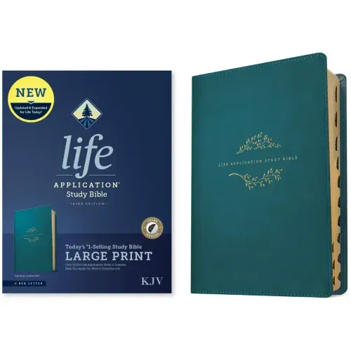 KJV Life Application Study Bible, Third Edition, Large Print (Leatherlike, Teal Blue, Indexed, Red Letter)