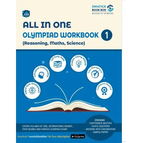 All in One Olympiad Workbook for Reasoning, Maths & Science - Class 1