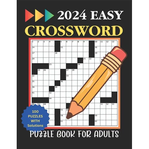 2024 Easy Crossword Puzzle Book for Adults