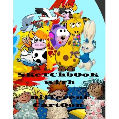 sketchbook with different cartoon: 8.5x11 inch 50 pages Drwing book Contains various graphics and extra white page for creativity in drawing different