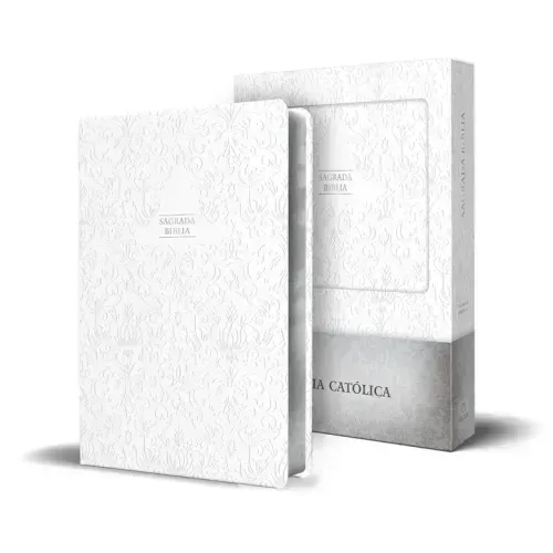 Biblia Católica En Español. Boda, Bautizo, Primera Comunión, Confirmación Y Cumpleaños. Caja Blanca Regalo / Catholic Bible. Spanish-Language, Leather