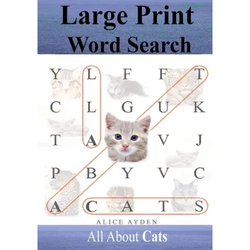 Large Print Word Search: All About Cats