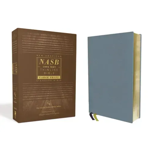 Nasb, Thinline Bible, Large Print, Genuine Leather, Buffalo, Blue, Red Letter Edition, 1995 Text, Comfort Print