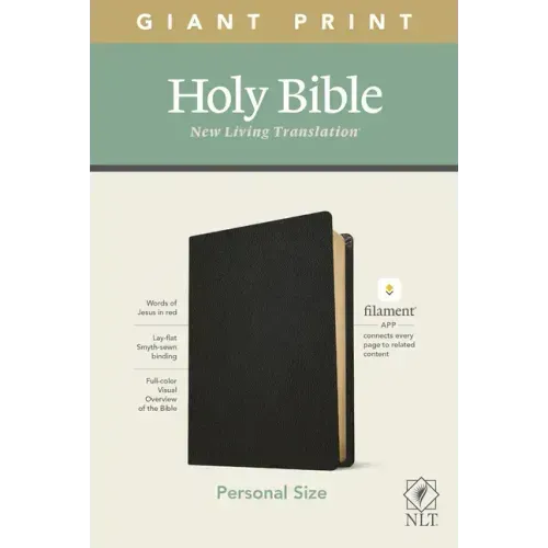 NLT Personal Size Giant Print Bible, Filament Enabled Edition (Red Letter, Genuine Leather, Black)