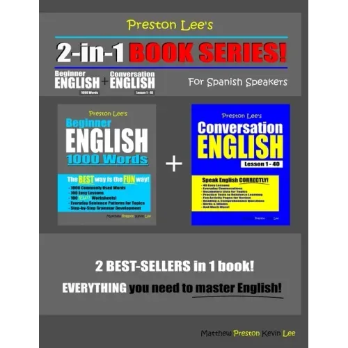 Preston Lee's 2-in-1 Book Series! Beginner English 1000 Words & Conversation English Lesson 1 - 40 For Spanish Speakers