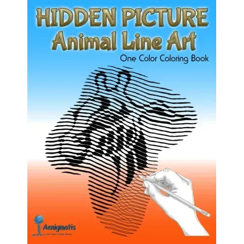 Hidden Picture Animal Line Art: One Color Coloring Book