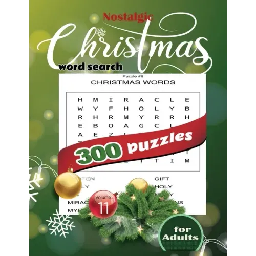 Nostalgic christmas word search 300 puzzles for Adults Volume 11: 229 large print christmas word search puzzles book with solutions Great mind and bra