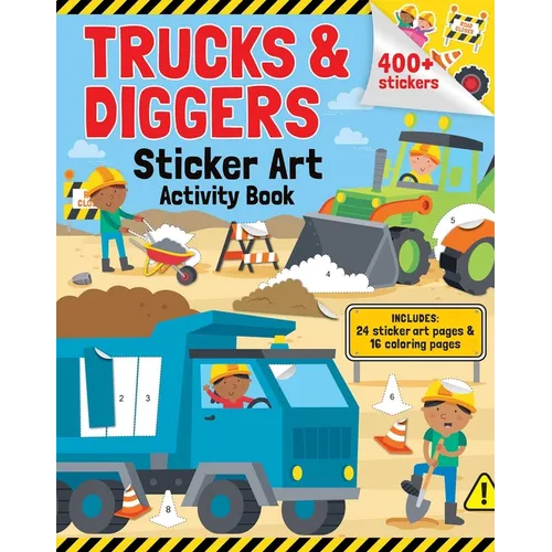 Trucks & Diggers: Sticker Art & Coloring: Activity Book with Over 400 Stickers