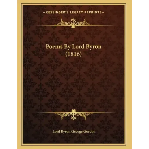 Poems By Lord Byron (1816)