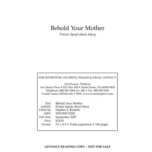 Behold Your Mother: Priests Speak about Mary